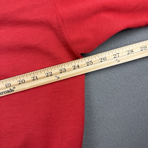 Vintage 90s Bulletin Athletic Mens Large Blank Crewneck Distressed Red Faded - Picture 7 of 9